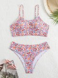 2025 Strappy Bikini High Waist Swimsuit Women Sexy Printed Swimwear Female Bathers Swimming Bathing Swimming Swim Suit Beachwear