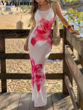 With Floral Dress Printed Halter Bikini Female Swimsuit Women Swimwear Three-pieces Bikini set Bather Bathing Suit Swim V8204