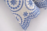 Blue Floral Embroidey Summer Beach Dress Women Casual Holiday Bohemian Dress Boho Sundress Maxi Long Vestidos Fashion Clothes