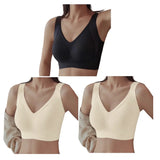 3Pcs/Set Push-Up Bras Women Padded Side Support Underwear Non-wire Bra Comfort Wide Straps Lingerie Plus Size Intimates M-4XL