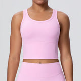 Women's Yoga Vest Shockproof Fixed Cup Beauty Back Yoga Top Outdoor Sports Running Fitness Vest