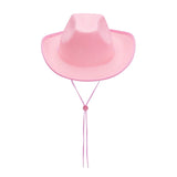 Women Men Cowboy Hat Classic Roll Up Brim Fedora Cowgirl Hat Western Retro Sun Cap Stage Performance Hat