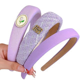 Purple Series Sponge Headband for Woman Elegant Temperament Wide Brim Hair Band Fashion Girl Makeup Headband Hair Accessories