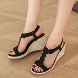 Leisure Big Size 42 Summer Platform Espadrilles Sandals Women High Heels Gladiator Wedges Sandals Vacation Shoes