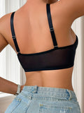 High quality black shiny party brassere cross gathering bra women's underwear sexy Lingerie push up bra MR3055