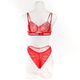 2Pcs Bra & Brief Set for Women Sexy White Ruffle Mesh Perspective Bow Patchwork Bra Bilizna Set Underwear Ultra Thin Intimate