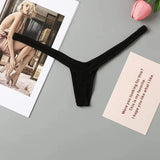 4PCS Thong Sexy Low Waist Mini Panties Deep V Thong Women's Breathable One Line Bikini Bottom Thong Female Panty Women Underwear
