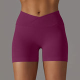 Summer V-waist peach hip lifting tight fitting three part pants, high waist yoga shorts, running speed drying seamless yoga pant