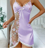 Toucheart Sexy Lingerie Suit Hot Girl Suspender Lace Backless Perspective Sexy Clothes Home Nightgown for Women Women's Lingerie