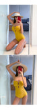 New One-piece Swimsuit Women Japan and South Korea Twist Bag Sexy Big Breasts Gathered Swimsuit