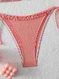 Halter Triangle String Bikinis 2026 Women Sexy Striped Swimsuit Ruffle  Swimwear Female Bathers Bathing Swimming Swim Suit