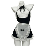 Japanese Anime Lolita Maid Cosplay Women Sexy Lingerie Temptation Hollow Out French Dress Waitress Party Stage Costumes