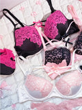 MOYISU New Release Contrast Bra Set | Demure & Sexy French Lace Bralette | Accentuates Small Chest Curves | Breathable Lingerie