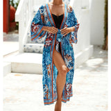 13 Colors Printed With Belt Crochet Knitted Tunic Beach Dress Beach Wear Beachwear Beach Cover Up Cover-upsFemale Women V7201