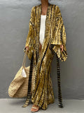 New 10 Colors Printed Long Sleeve With Belt Tunic Beach Cover Up Cover-ups Beach Dress Beach Wear Beachwear Female Women V4521