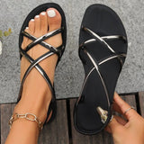 Women Beach Woven Hollow Sandals Women Flats Casual  Sandals Summer 2026 New Fashion Casual Comfortable Walking Slides
