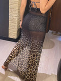 XS - L Gradient Leopard Chiffon Sarong Pareo Beach Cover Up Cover-ups Beach Dress Beach Wear Beachwear Summer Female Women V6617