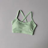 Women's Cross Strap Yoga Sports Bra Shock-Absorbing Slimming Waist Camisole Vest Integrated Fitness Bra for Yoga