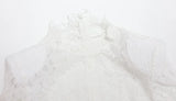 Ahagaga Fashion Lace Mini Dresses Elegant High Neck Solid Slim Long Sleeve Bodycon Party Clubwear Streetwear Woman Vestidos Robe