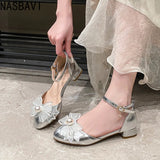 Girls Bowknot Crystal Party Wedding Princess Shoes Sandals for Women Dress Shoes Size 32-40