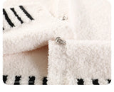 Women's Autumn and Winter Pajamas 3-Piece Set Soft and Half Velvet Thickened and Warm