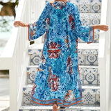 13 Colors Printed With Belt Crochet Knitted Tunic Beach Cover Up Cover-ups Beach Dress Beach Wear Beachwear Female Women K7201