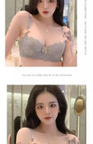 MOYISU French Romantic Lace Comfortable Breathable セクシー Tushy Slim Bra Collection Pure Desire Girls Push Beautiful Underwear SET