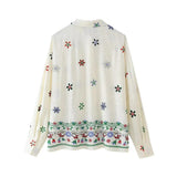 Foridol Floral Embroidery Women Shirt Pants Set Linen 2 Pcs Outfit Female Matching Set Wide Leg Pants Suit 2025 Casual Set