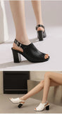 New Women Sandals Peep Toe High Heels Summer Gladiator Shoes Black Brown Woman Ankle Strap Sandalias Female Mujer Big Size