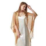 4 Colors Shawl Solid Swimsuit Bikini Cover Up Women Hollow Fringed Cardigan Bright Silk Cape Bathing Suit Cover Ups for Swimwear