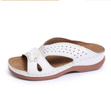 New Women's Slippers Casual Flower Hollow Wedge Beach Shoes Outdoor Fashion Platform Comfortable Non-slip Sandals Plus size 43