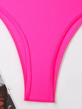 2026 Sexy Solid Swimsuit One Piece High Cut Swimwear Women V neck Backless Bathers Bathing Swimming Swim Suit Female Beachwear