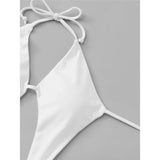 Sexy Cut Out Halter Trikini High Leg Cut One Piece Swimsuit Women Swimwear Female Monokini Padded Bather Bathing Suit Swim V7968
