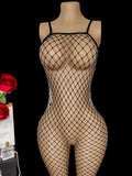Crotchless Bodysuits Transparent Bodystocking Women Bold Body Suit Open Crotch Pantyhose Erotic Sex Outfit Sexy Fishnet Lingerie