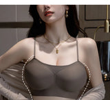MOYISU Anti Slip Halter Bra for Small Chest, Push Up Enhancer Pads Rounded Shape, Invisible Seamless Cover No Show Lift Bralette