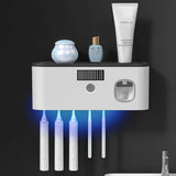 Wireless Charging UV Toothbrush Disinfector Non Perforated Toothbrush Holder Toothbrush Disinfector Storage Rack