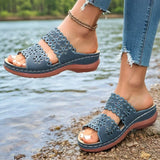 Vinatge Hollow Out Platform Sandals Women Lightweight Plus Size Wedges Sandles Woman Comfortable Thick Sole Casual Sandalias 43