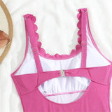 S - XXL 11 Colors Ribbed Frilled Women Swimwear One Piece Swimsuit Female Backless High Leg Cut Bather Bathing Suit Swim K7097