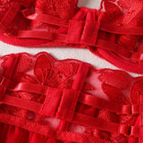 Toucheart 3 Piece Set Lingerie Garter Sets Lingerie For Woman Sexy Mini Skirt See-Through Embroidered Bra Erotic Underwear New