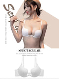 U-Back Push-Up Bra - Backless Deep U Bralette, Non-Slip Thickened Straps Smooth Invisible Design, Large Bust Support for Dresses