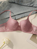 Women's sexy embroidered lace lingerie with steel rims gathered push ups breathable shoulder straps adjustable bra B2708