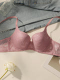 Women's sexy embroidered lace lingerie with steel rims gathered push ups breathable shoulder straps adjustable bra B2708