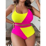 0XL - 4XL Splicing Bikini Plus Size Large Size Swimwear Women Swimsuit Female Two-pieces Bikini set Bather Bathing Suit K7271