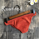 S - XL 9 Colors Crochet Knitted Bikini Bottom Swim Brief Women Swimwear Female Bather Brazilian Tanga Panties Underwear V4195