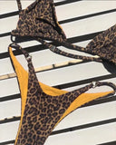 High Cut Micro Bikini Women Brown Leopard Bandage Push Up Bra Swimsuit Sexy Bathing Suit Padded Thong Swimwear Biquini 2026