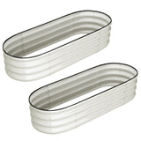 HiMISSH Oval Galvanized Raised Garden Beds For Outdoor Use