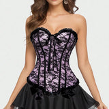 Sexy Pure Desire Casaul Style Waist Cincher Fishbone Corset Bust Support Shaping Top Front Button Lace-Up Strapless Bra Q7JI