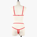 Women Sexy Lingerie Sheer Bra Set See-through Babydoll Thong Underwear Sleepwear