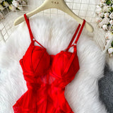 MOYISU Women's Sexy Summer Bodysuit Halter See Through Mesh Lingerie Push Up Pads Euro Style Boho Chic Shapewear Hot Item AU Hot