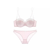 Sexy Push Up Bra Small Breasts Women, Pure Sensual Lace Lingerie Set Summer Thin No Empty Cup Gather Support Beautiful Bralette